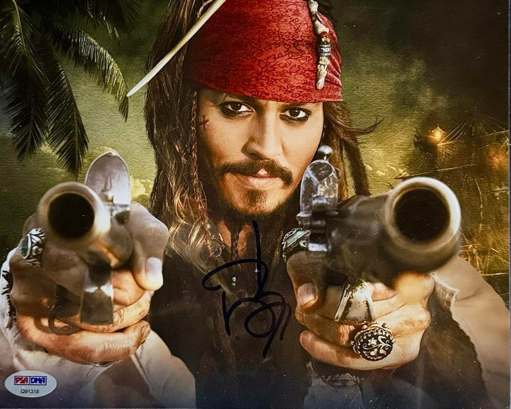 Johnny Depp Signed 8x10 Photo (Pirates Of The Carribean) - PSA COA